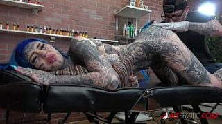 Amber Luke Gets Her Tight Asshole Inked And Then Thoroughly Pounded.