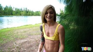 Skinny Teen Roxy Gets Railed Hard In The Open Air
