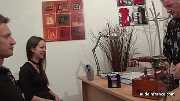 Skinny French Brunette In Stockings Gets Raw Anal On The Casting Couch
