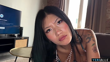 Caught My Chinese Stepsister Spreading Her Secrets For The Camera.