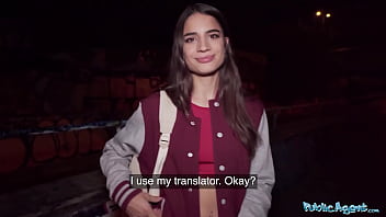Eager French Bombshell Begs For A Stranger’s Public Pounding