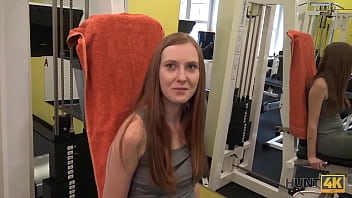 Sweaty Gym Slut Shaves Her Pussy Clean For A Quick Cash Payment