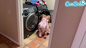 Pounding My Stepsister’s Tight Little Pussy Over The Laundry Machine