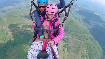 Soaring To Ecstasy: A Drenched Pussy Squirting At 2200 Meters While Paragliding Through The Clouds