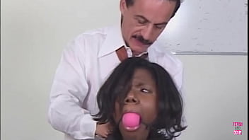 Disobedient Ebony Secretary Gets A Hard Lesson From Her Two Demanding Bosses
