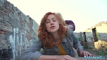 Public Agent: Fiery Redhead Waitress Services A Hard Cock And Takes A Rough Doggystyle Fucking Outdoors