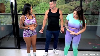 Two Gym Sluts Crave Their Trainer’s Hard Cock