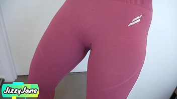 Stuffing My Stepsister’s Yoga Pants With A Massive Cum Blast And Yanking Them Up