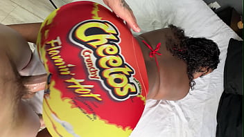White Dude Pounds A Big-booty Black Babe Through A Hole In Her Skintight Yoga Pants