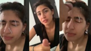 Gorgeous Indian Beauty Drenched In Thick, Creamy Facial Loads