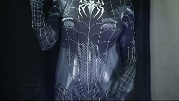 Fucking Indonesian Spiderman Cosplay Pussy Gets Drilled And Dripping Wet