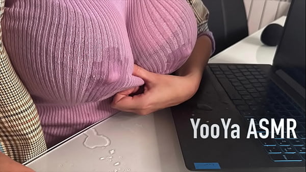 Office Seduction: Stepmother Teases Stepson With Milky Nipples And Strokes His Hard Cock