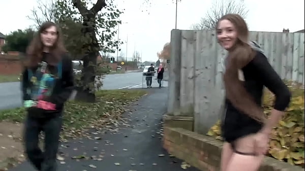 Filthy Little Brunette Slut Leyla Peeing Outside Like A Dirty Whore