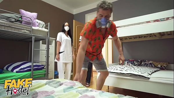 Naughty Nurses’ Wild Threesome: A Redhead And A Latina In A Fake Hostel Fantasy