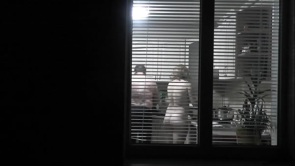 Street Pervert Watches Hot Naked Neighbor Cook Dinner For Her Man Through The Window—naked In The Kitchen, Bare In Public, Family Life Gets Filthy.